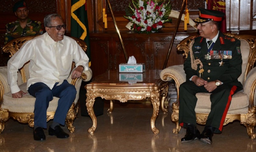 बङ्लादेशका राष्ट्रपतिलाई भेटे प्रधान सेनापति क्षेत्रीले 